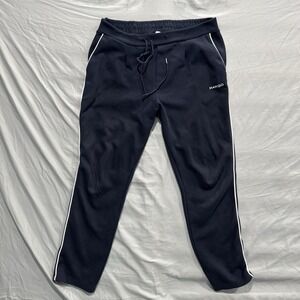 Mango Joggers Men's Medium Relaxed Thick Dark Blue White‎ Stripes **Distressed**